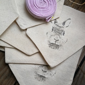 Tavaszi natúr kézműves girland, füzér  - otthon & életmód - dekoráció - fali és függő dekoráció - girland, zászlófűzér - Meska.hu