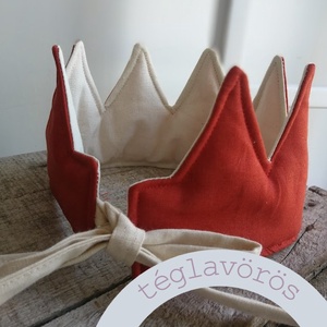 Textil korona, fejdísz - téglavörös, Játék & Sport, Szerepjáték, Varrás, MESKA