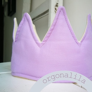 Korona, textil fejdísz - orgonalila - Meska.hu
