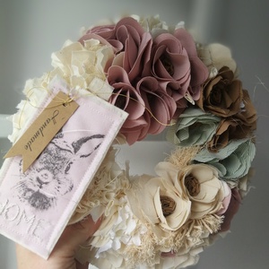 Tavaszi pasztell boho dekoráció - 26 cm - otthon & életmód - dekoráció - ajtó- és ablak dekoráció - ajtódísz & kopogtató - Meska.hu