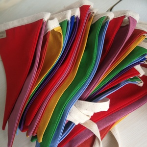 Zászlófüzér, Textil Girland Dekoráció, Babaszoba Dekor, Háromszög Zászló - otthon & életmód - babaszoba, gyerekszoba - babaszoba dekoráció - Meska.hu