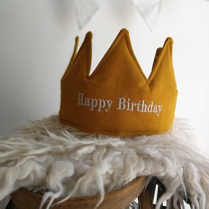 AKCIÓS Textil korona, fejdísz - Happy Birthday - Meska.hu