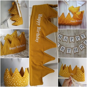 AKCIÓS Textil korona, fejdísz - Happy Birthday, Játék & Sport, Szerepjáték, Varrás, MESKA