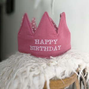 AKCIÓS Textil korona, fejdísz - Happy Birthday - Meska.hu