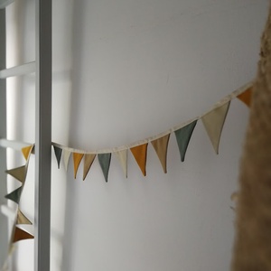 Zászlófüzér, Textil Girland Dekoráció, Babaszoba Dekor, MINI Háromszög Zászló - otthon & életmód - dekoráció - fali és függő dekoráció - girland, zászlófűzér - Meska.hu