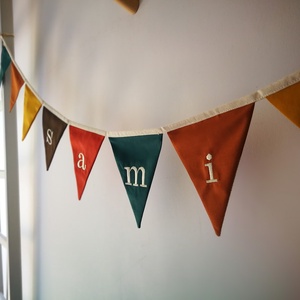 Zászlófüzér, Textil Girland Dekoráció - egyedi rendelés - Meska.hu