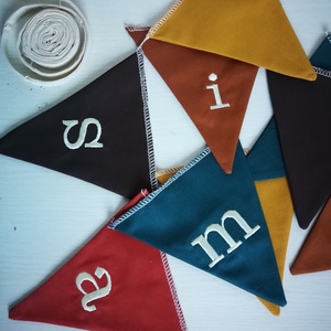 Zászlófüzér, Textil Girland Dekoráció - egyedi rendelés - otthon & életmód - babaszoba, gyerekszoba - babaszoba, gyerekszoba - Meska.hu