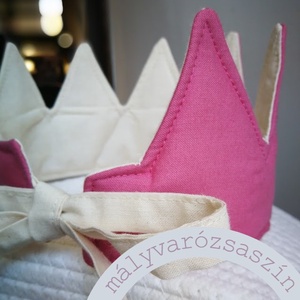 Textil korona, fejdísz - mályvarózsaszín , Játék & Sport, Szerepjáték, Varrás, MESKA