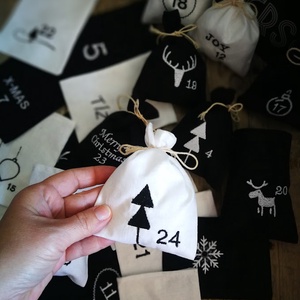 Adventi kalendárium szett, géppel hímzett skandináv - 24 darabos szett - Meska.hu
