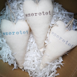 Függődísz dekorációs kiegészítő, szív - 3 darabos szett  - Meska.hu