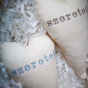 Függődísz dekorációs kiegészítő, szív - 3 darabos szett  - karácsony - karácsonyi lakásdekoráció - karácsonyfadíszek - Meska.hu