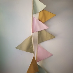 Zászlófüzér, Textil Girland Dekoráció, Babaszoba Dekor, Háromszög Zászló - baba - mama - babaszoba-dekoráció - babaszoba dekoráció - Meska.hu