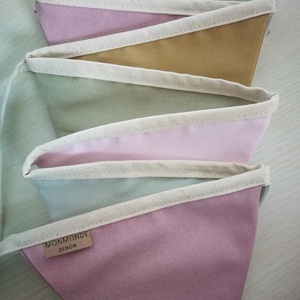 Zászlófüzér, Textil Girland Dekoráció, Babaszoba Dekor, Háromszög Zászló - baba - mama - babaszoba-dekoráció - babaszoba dekoráció - Meska.hu
