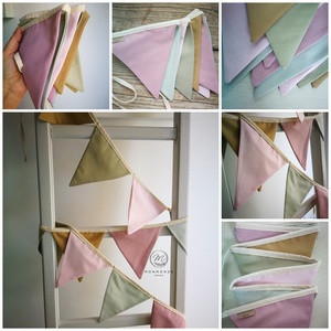 Zászlófüzér, Textil Girland Dekoráció, Babaszoba Dekor, Háromszög Zászló - baba - mama - babaszoba-dekoráció - babaszoba dekoráció - Meska.hu