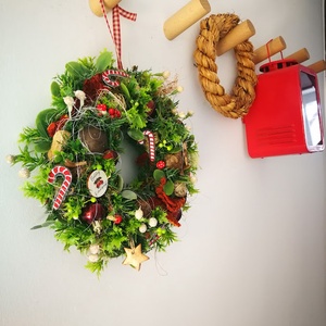 Kézműves karácsonyi kopogtató  hagyományos téli ajtódísz - karácsony - karácsonyi lakásdekoráció - karácsonyi ajtódíszek - Meska.hu