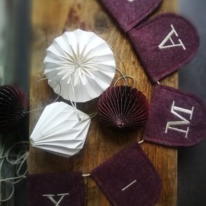 Karácsonyi  girland dekoráció, feliratos füzér  - karácsony - karácsonyi lakásdekoráció - karácsonyi girland, boa - Meska.hu