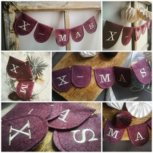 Karácsonyi  girland dekoráció, feliratos füzér  - Meska.hu