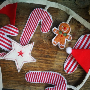 Karácsonyi mini girland dekoráció - Meska.hu