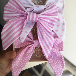 Textil masni dekoráció, rózsaszín - 3 darabos szett - karácsony - karácsonyi lakásdekoráció - karácsonyfadíszek - Meska.hu