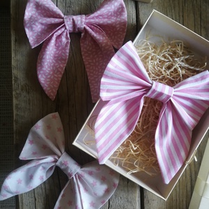 Textil masni dekoráció, rózsaszín - 3 darabos szett, Karácsony, Karácsonyi lakásdekoráció, Karácsonyfadíszek, Varrás, MESKA