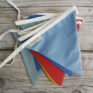 Zászlófüzér, Textil Girland Dekoráció, Babaszoba Dekor, Háromszög Zászló - otthon & életmód - babaszoba, gyerekszoba - babaszoba dekoráció - Meska.hu