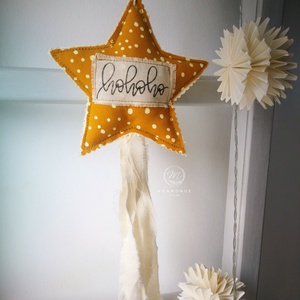 Bohém kézműves csillag dekoráció - karácsony - karácsonyi lakásdekoráció - karácsonyfadíszek - Meska.hu