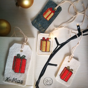 Karácsonyi ajándékcímke  - 4 darabos - kellékek & szerszámok - dekorációs kellékek - őszi dekor - őszi dekortök - Meska.hu