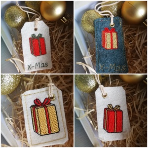 Karácsonyi ajándékcímke  - 4 darabos - kellékek & szerszámok - dekorációs kellékek - őszi dekor - őszi dekortök - Meska.hu