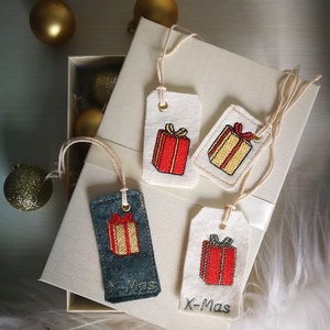 Karácsonyi ajándékcímke  - 4 darabos - kellékek & szerszámok - dekorációs kellékek - őszi dekor - őszi dekortök - Meska.hu