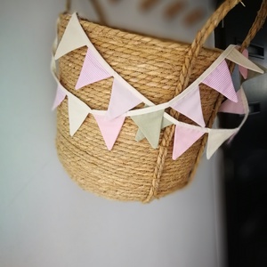 Zászlófüzér, Textil Girland Dekoráció, Babaszoba Dekor, MINI Háromszög Zászló - Meska.hu