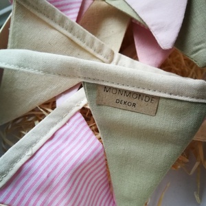 Zászlófüzér, Textil Girland Dekoráció, Babaszoba Dekor, MINI Háromszög Zászló - otthon & életmód - dekoráció - fali és függő dekoráció - girland, zászlófűzér - Meska.hu