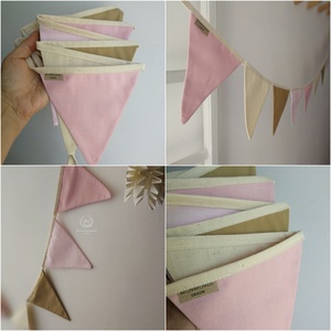 Zászlófüzér, Textil Girland Dekoráció, Babaszoba Dekor, Háromszög Zászló - baba - mama - babaszoba-dekoráció - babaszoba dekoráció - Meska.hu