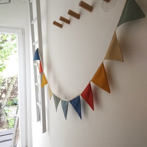 Zászlófüzér, Textil Girland Dekoráció, Babaszoba Dekor, Háromszög Zászló - baba - mama - babaszoba dekoráció - Meska.hu