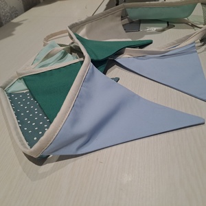 Zászlófüzér, Textil Girland Dekoráció, Babaszoba Dekor, Háromszög Zászló - baba - mama - babaszoba dekoráció - Meska.hu