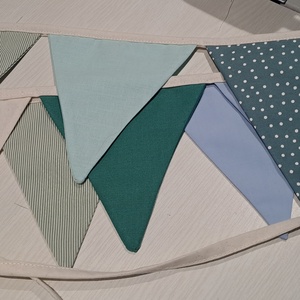 Zászlófüzér, Textil Girland Dekoráció, Babaszoba Dekor, Háromszög Zászló - baba - mama - babaszoba dekoráció - Meska.hu