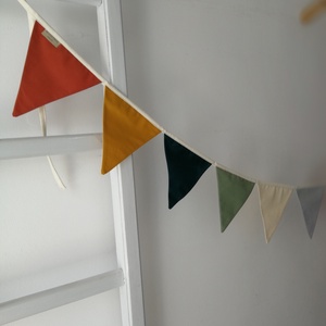 Zászlófüzér, Textil Girland Dekoráció, Babaszoba Dekor, Háromszög Zászló - baba - mama - babaszoba-dekoráció - babaszoba dekoráció - Meska.hu