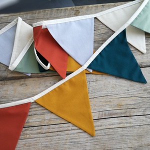 Zászlófüzér, Textil Girland Dekoráció, Babaszoba Dekor, Háromszög Zászló - baba - mama - babaszoba-dekoráció - babaszoba dekoráció - Meska.hu