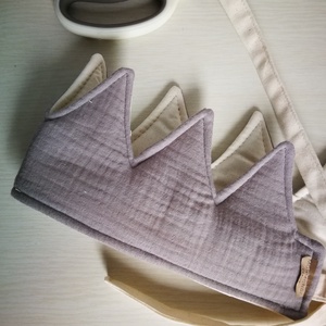 Textil korona, fejdísz - világosszürke, duplagéz anyag - Meska.hu