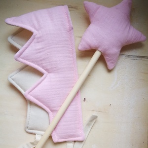 Varázspálcás korona szett � új fazon, rózsaszín duplagéz anyag, Játék & Sport, Szerepjáték, Varrás, MESKA