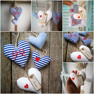 Szív függődísz, dekorációs kiegészítő  - 4 darabos szett  - otthon & életmód - dekoráció - fali és függő dekoráció - falra akasztható dekor - Meska.hu