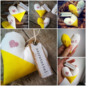 Szív függődísz, dekorációs kiegészítő  - 2 darabos szett  - otthon & életmód - dekoráció - fali és függő dekoráció - falra akasztható dekor - Meska.hu