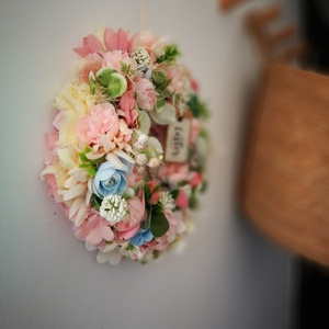  Pasztell dekoráció, kopogtató - 26 cm  - otthon & életmód - dekoráció - ajtó- és ablak dekoráció - ajtódísz & kopogtató - Meska.hu