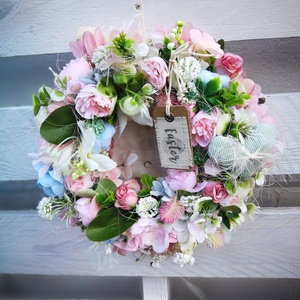  Pasztell dekoráció, kopogtató - 26 cm  - Meska.hu