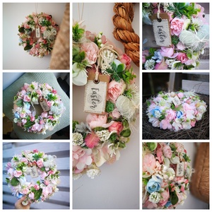  Pasztell dekoráció, kopogtató - 26 cm  - otthon & életmód - dekoráció - ajtó- és ablak dekoráció - ajtódísz & kopogtató - Meska.hu