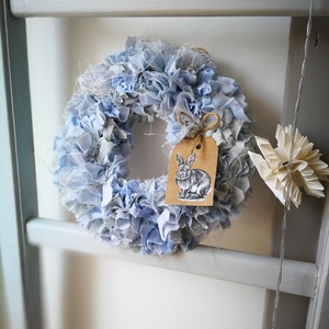 Textilszálas dekoráció, kopogtató, köszönőajándék - 23 cm  - otthon & életmód - dekoráció - ajtó- és ablak dekoráció - ajtódísz & kopogtató - Meska.hu