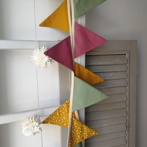 Zászlófüzér, Textil Girland Dekoráció, Babaszoba Dekor -egyedi rendelés - baba - mama - babaszoba dekoráció - babaszoba füzér, girland  - Meska.hu