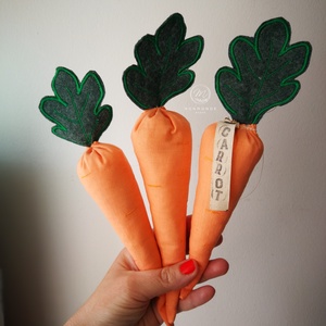 Textil dekorációs szett, Babaszoba kiegészítő, géppel hímzett répa csomag - 3 darabos, Ünnepi díszek, dekorációk, Húsvéti díszek és dekorációk, Húsvéti asztaldíszek, Hímzés, Varrás, MESKA