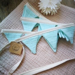 Zászlófüzér, Textil Girland Dekoráció, Babaszoba Dekor, Mini Háromszög Zászló - otthon & életmód - dekoráció - fali és függő dekoráció - girland, zászlófűzér - Meska.hu