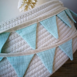 Zászlófüzér, Textil Girland Dekoráció, Babaszoba Dekor, Mini Háromszög Zászló - otthon & életmód - dekoráció - fali és függő dekoráció - girland, zászlófűzér - Meska.hu