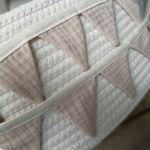 Zászlófüzér, Textil Girland Dekoráció, Babaszoba Dekor, Mini Háromszög Zászló - otthon & életmód - dekoráció - fali és függő dekoráció - girland, zászlófűzér - Meska.hu